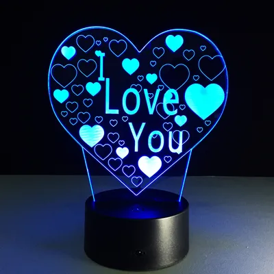 Купить Оригинальные подарки к 14 февраля 3D Светильник I Love You интернет  магазин подарков на день Святого Валентина, цена 599 грн —   (ID#1569507322)