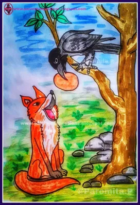 Рисунок к басне ворона и лисица - 75 фото