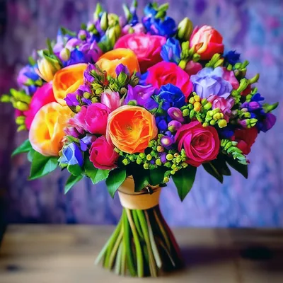 Букет цветов для @Ольга И. розы + …» — создано в Шедевруме