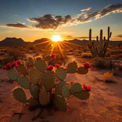 Кактус в пустыне рисунок - 55 фото