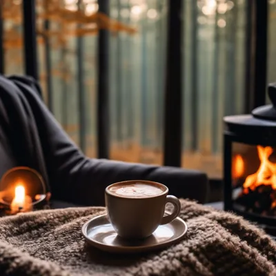 Уютный тёплый вечер, камин, кофе …» — создано в Шедевруме