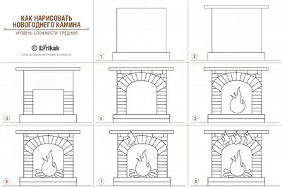 Рисунок камин новогодний