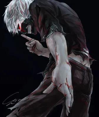 Обои Art, белые волосы, красный глаз, Kaneki Ken, Токийский гуль, Канеки  Кен, Tokyo ghoul картинки на рабочий стол, раздел прочее - скачать