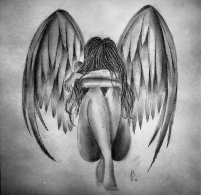 Лёгкий рисунок ангела для срисовки - 46 фото