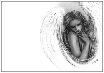 Девушка ангел рисунок - 65 фото