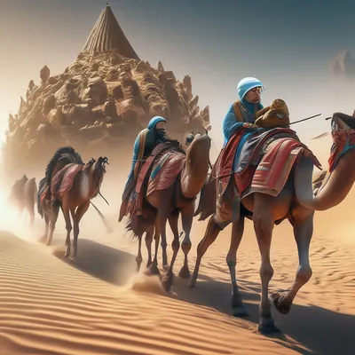 Караван в Пустыне Сахара / Camel Caravan in Sahara Desert. Photographer  Nikolay Merkulov