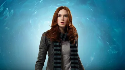 Картинка Karen Gillan Шатенка Лицо Волосы молодая женщина Взгляд