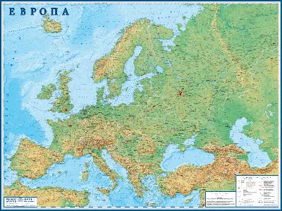Карта Европы на русском языке со странами и столицами - 