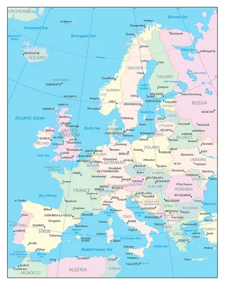 Настенные карты. Атласы. Мир и Европа - Настенные карты Европы, Евразии