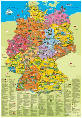 Политическая карта Германии с границами федеральных земель | Карты Германии