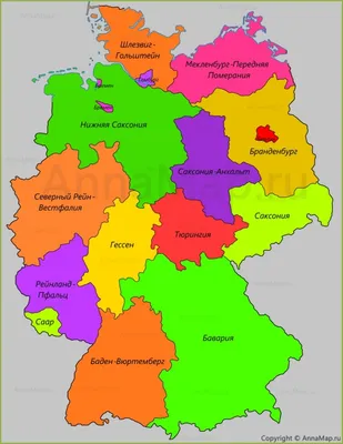 Карта земель Германии - 