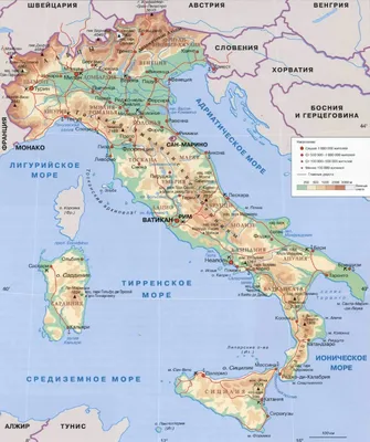 Политическая карта Италии - 