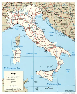 Отпуск.com / Подробная карта Италии