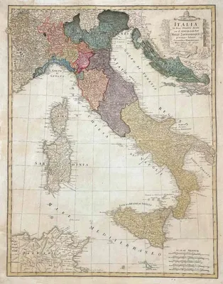 Карта городов Италии с возможностью скачать и распечатать - 