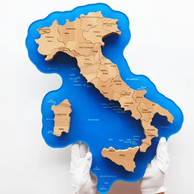 Карта Италии в цветах минерала — Mapny