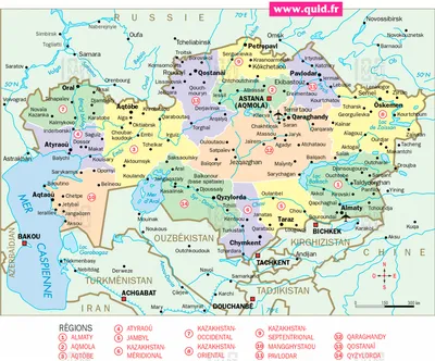 карты : Карта Казахстана (англ.) | Казахстан | Туристический портал 