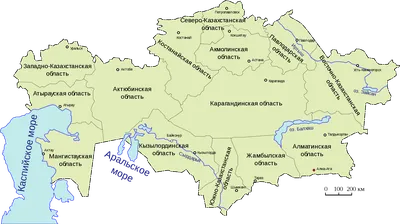 Опубликована административная карта Казахстана с учетом новых областей