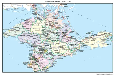Республика Крым и Севастополь. Административное деление - Регионы - Каталог  | Каталог векторных карт