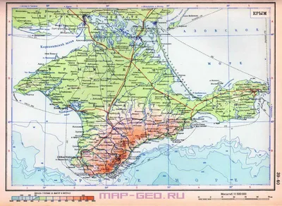 Крымовед :: Физическая карта Крымского полуострова