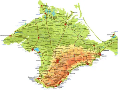 Туристическая карта Крыма. Подробная карта Крыма. Карта крыма с  достопримечательностями. Путеводитель по Крыму. Города и небольшие поселки  Крыма. Популярные места отдыха в Крыму. Курортные города Крыма. Ялта.  Евпатория. Симферополь. Феодосия ...