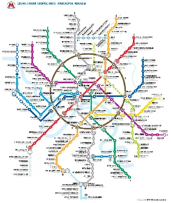 Схема метро на стену с МЦД. Купить в магазине карт