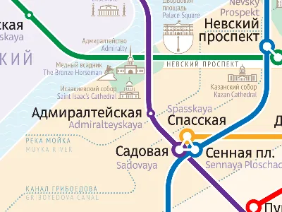 Cхема линий Петербургского метрополитена