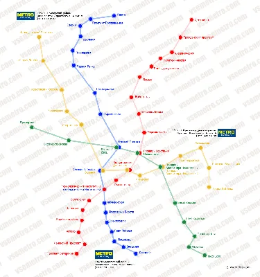 Карта метро Санкт-Петербурга. Магазин Метро Кэш энд Керри на карте метро  Санкт-Петербурга
