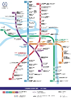 Cхема линий Петербургского метрополитена