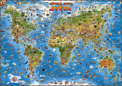 Купить фотообои Карта мира для детей на  - интернет магазин  фотообоев. Недорогие фотообои на заказ