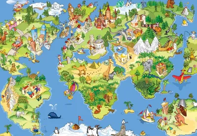 Картины Дизайнерские карты "Карта Мира для детей" - арт 005000043 | Купить  в интернет-магазине Фото в дом - Фото в дом