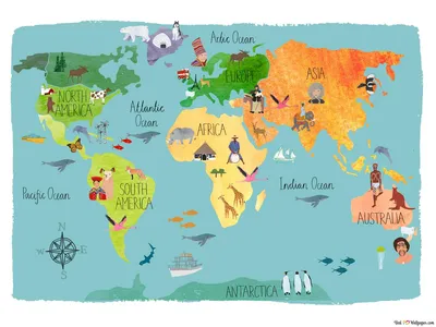 АСТ Карта мира для детей (978-5-17-022780-8), 108 × 79 см — купить в  интернет-магазине по низкой цене на Яндекс Маркете