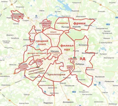 Карта Москвы в чёрно-белом стиле — Mapny