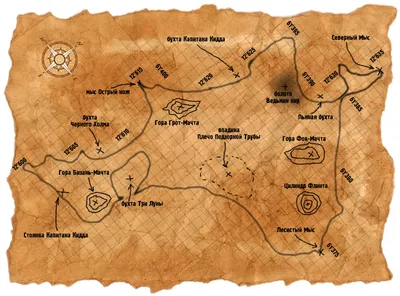 Подробная карта острова сокровищ с …» — создано в Шедевруме