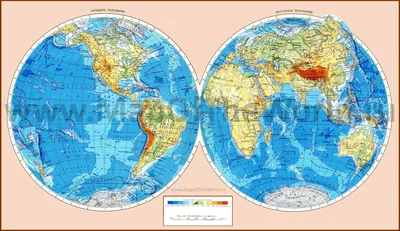 Карта полушарий - Мир - Каталог | Каталог векторных карт