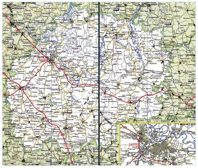 Карта Рязанской области. Подробная карта автодорог - Рязанская область