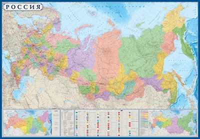 Деревянная многоуровневая карта России “Холодная”