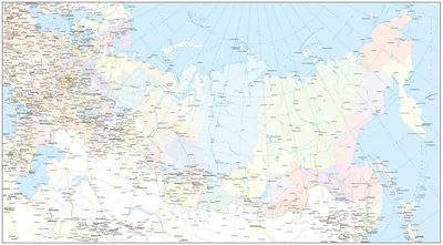 Политико-административная карта России и сопредельных государств (рос008)