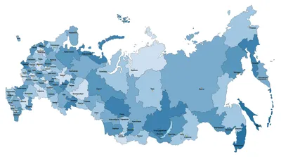 Подробная политическая карта России на английском языке | Все карты России