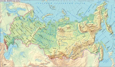 Россия административная и спутниковая, двухсторонняя настольная карта