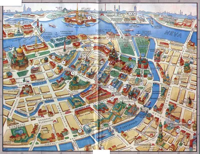Детальная туристическая карта центра Санкт-Петербурга. Туристическая карта  Питера | Raster Maps | Карты всего мира в одном месте