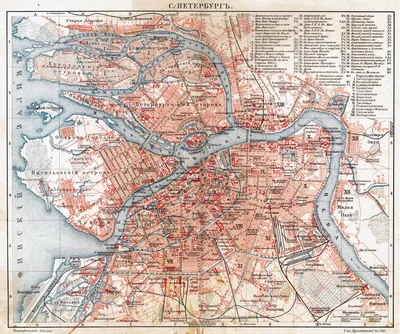 Карта Санкт-Петербурга в стиле "Мокрый асфальт" — Mapny