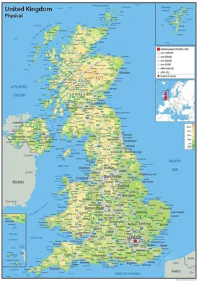 Карта Великобритании (на английском языке) - купить | КАРО
