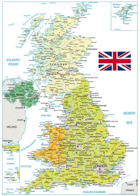 Векторная Очень Подробная Политическая Карта Соединенного Королевства  Великобритании И Северной Ирландии С Регионами И Их Столицами. Клипарты,  SVG, векторы, и Набор Иллюстраций Без Оплаты Отчислений. Image 76468411