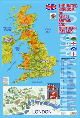 Карты Великобритании | Подробная карта Великобритании на русском языке |  Туристическа карта Великобритании | Карта автомобильных дорог Великобритании  | Политическая, Административная, Физическая карта Великобритании