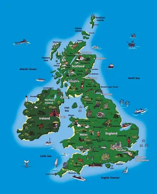 Карта Великобритании. Силуэт Великобритании в высоком разрешении. Векторная  иллюстрация. Stock Vector | Adobe Stock