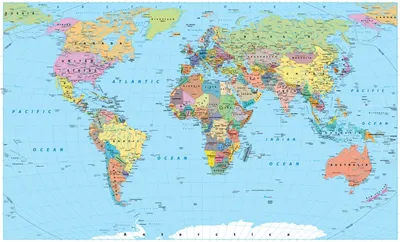 Настенные карты. Атласы. Мир и Европа - Настенные карты Мира