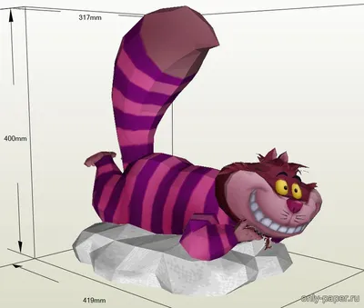 Чеширский Кот / Cheshire Cat из бумаги, модели сборные бумажные скачать  бесплатно - Кот, кошка - Животные - Каталог моделей - «Только бумага»