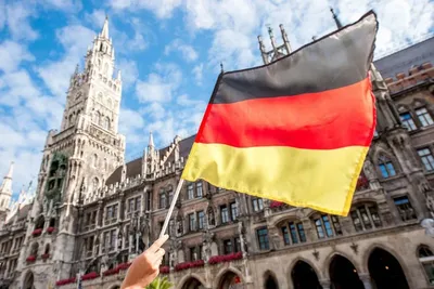 Флаг Германии иллюстрация штока. иллюстрации насчитывающей штейново -  154044355