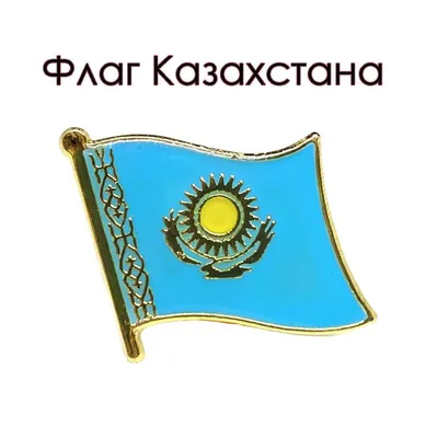 Значок. Флаг Казахстана / Kazakhstan - купить с доставкой по выгодным ценам  в интернет-магазине OZON (376228488)