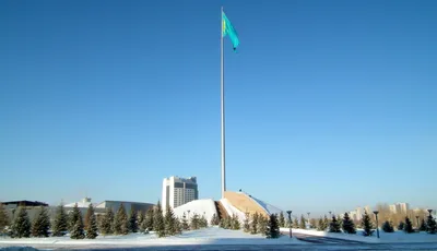 Флаг Казахстана и Турции — Национальный Университет Обороны